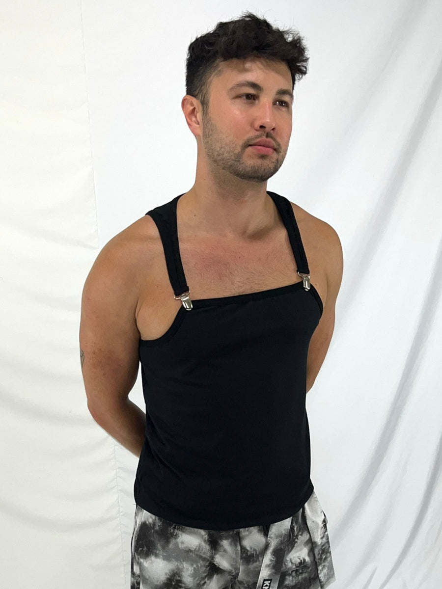 Mens Metal Clip Jersey Tank Clubwear Streetwear – shane kindley.com