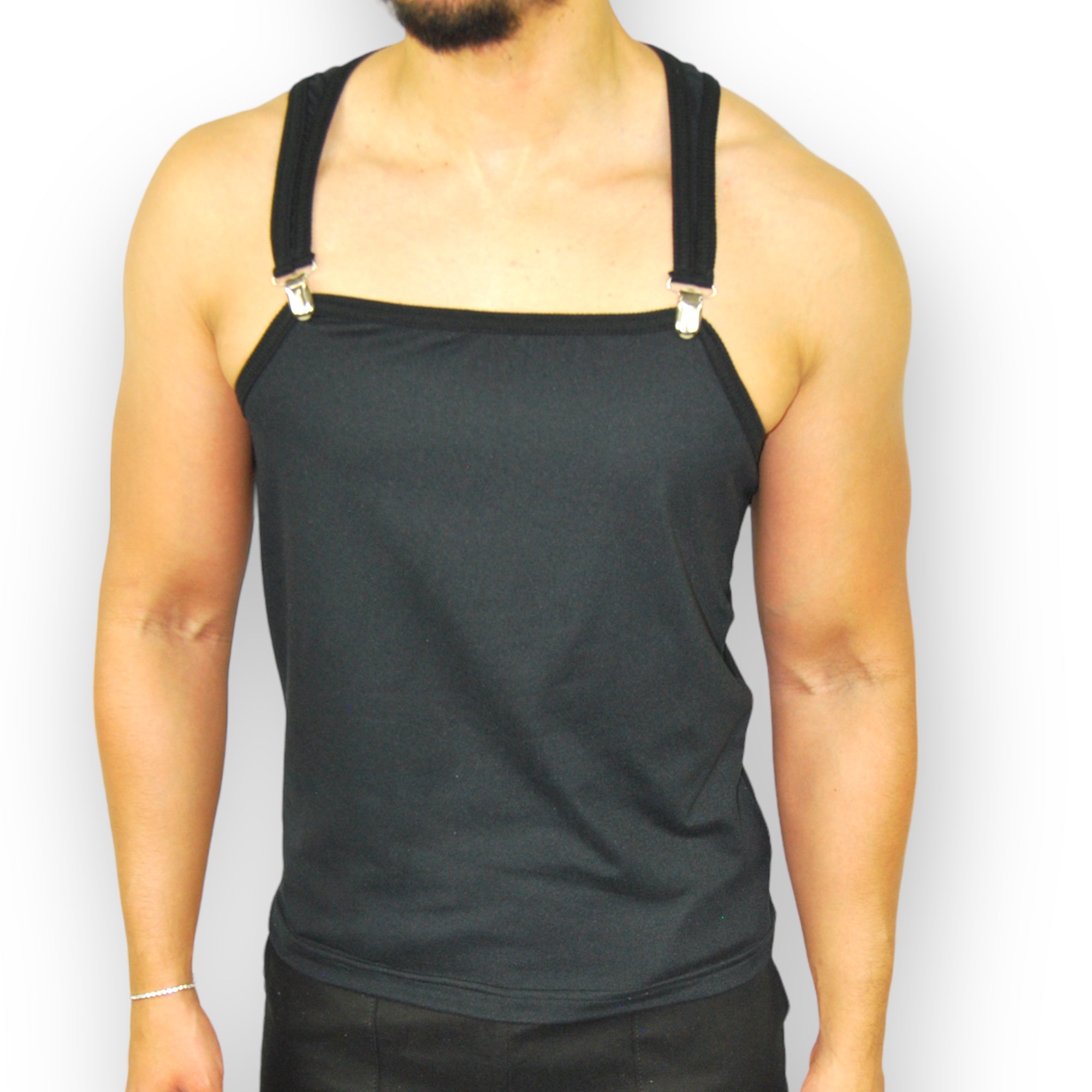 Mens Metal Clip Jersey Tank Clubwear Streetwear