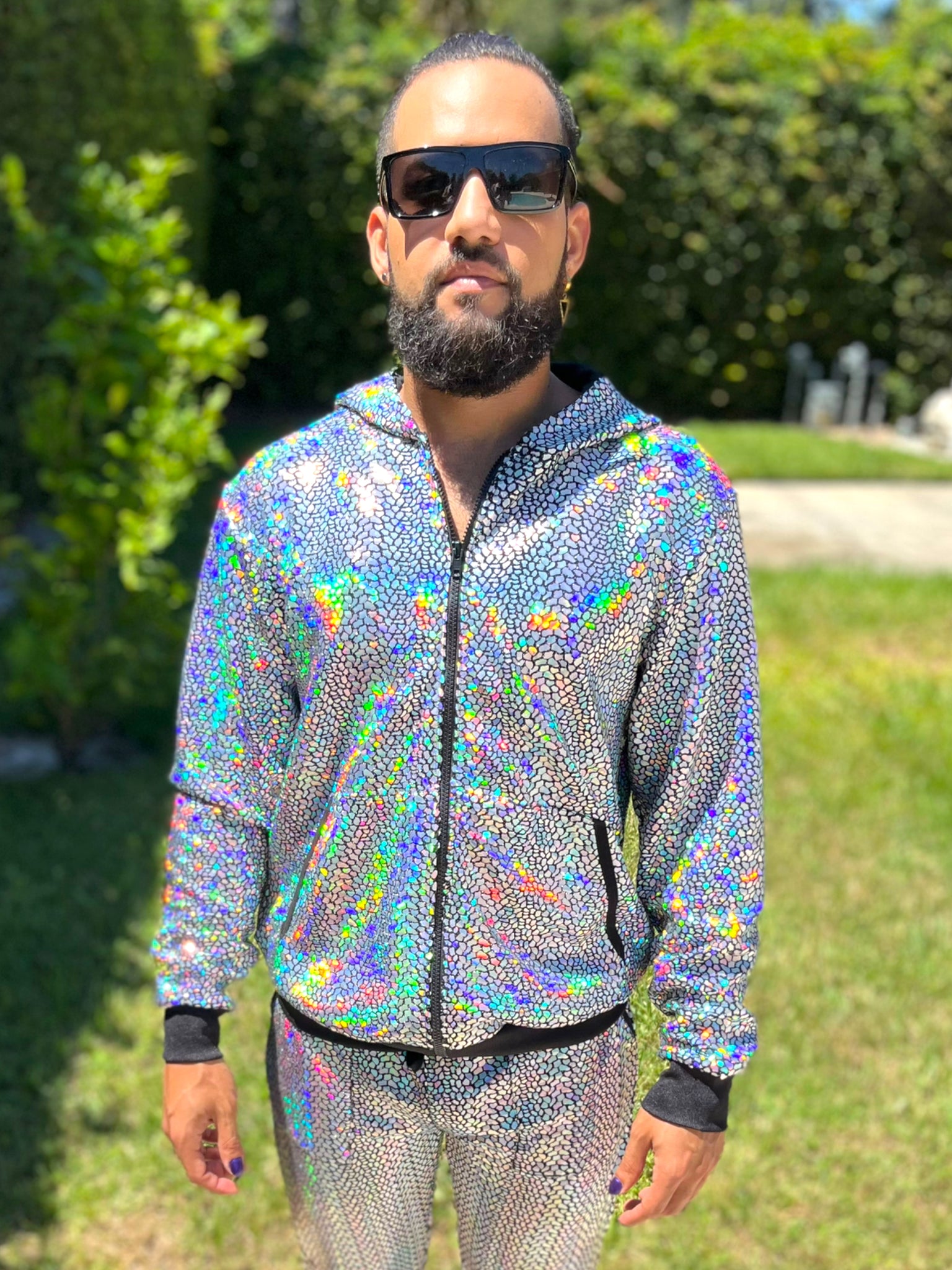 Holographic Reflective Menswear Hoodie