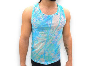 Abstract Splatter Custom Print Men’s Racer Back Tank