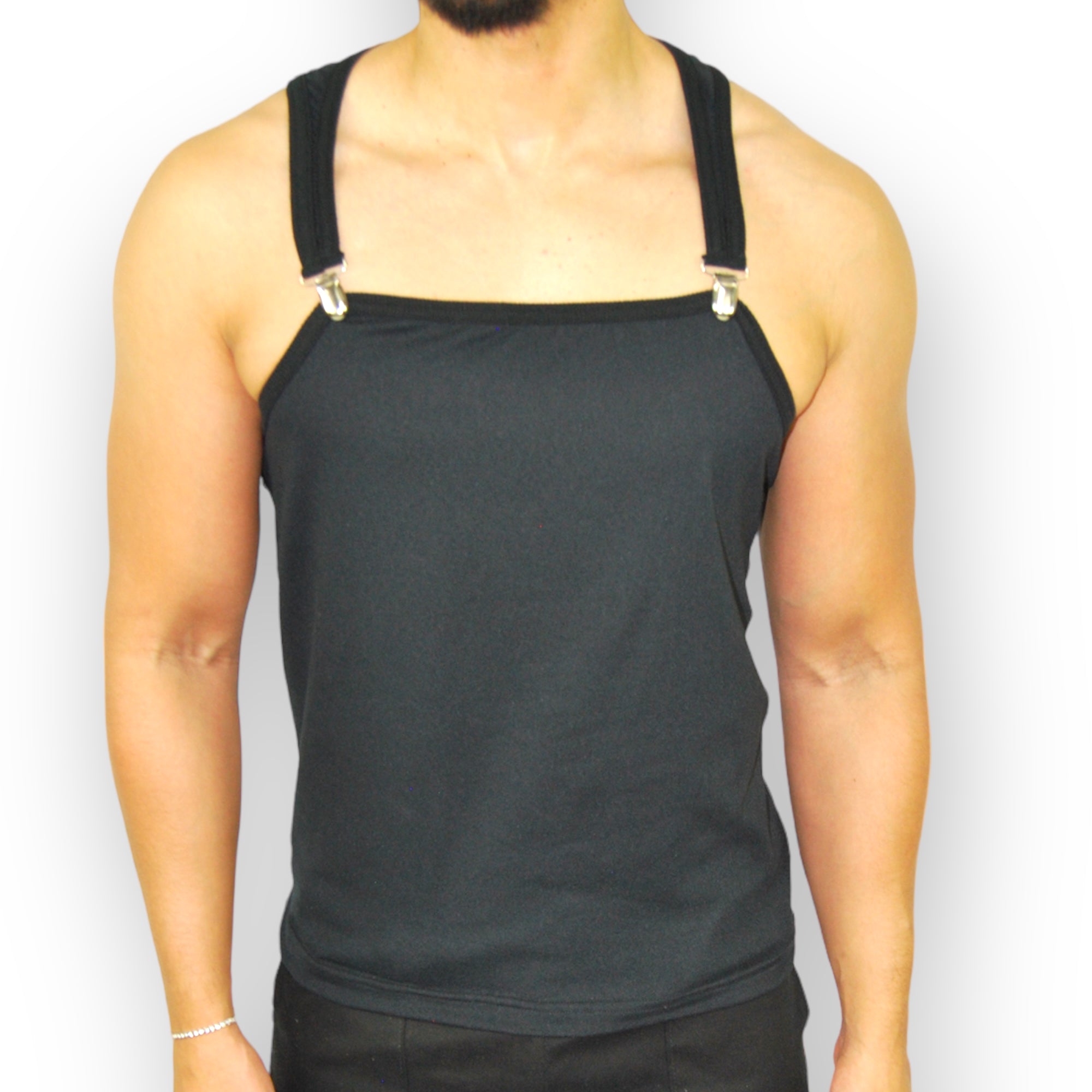 Mens Metal Clip Jersey Tank Clubwear Streetwear