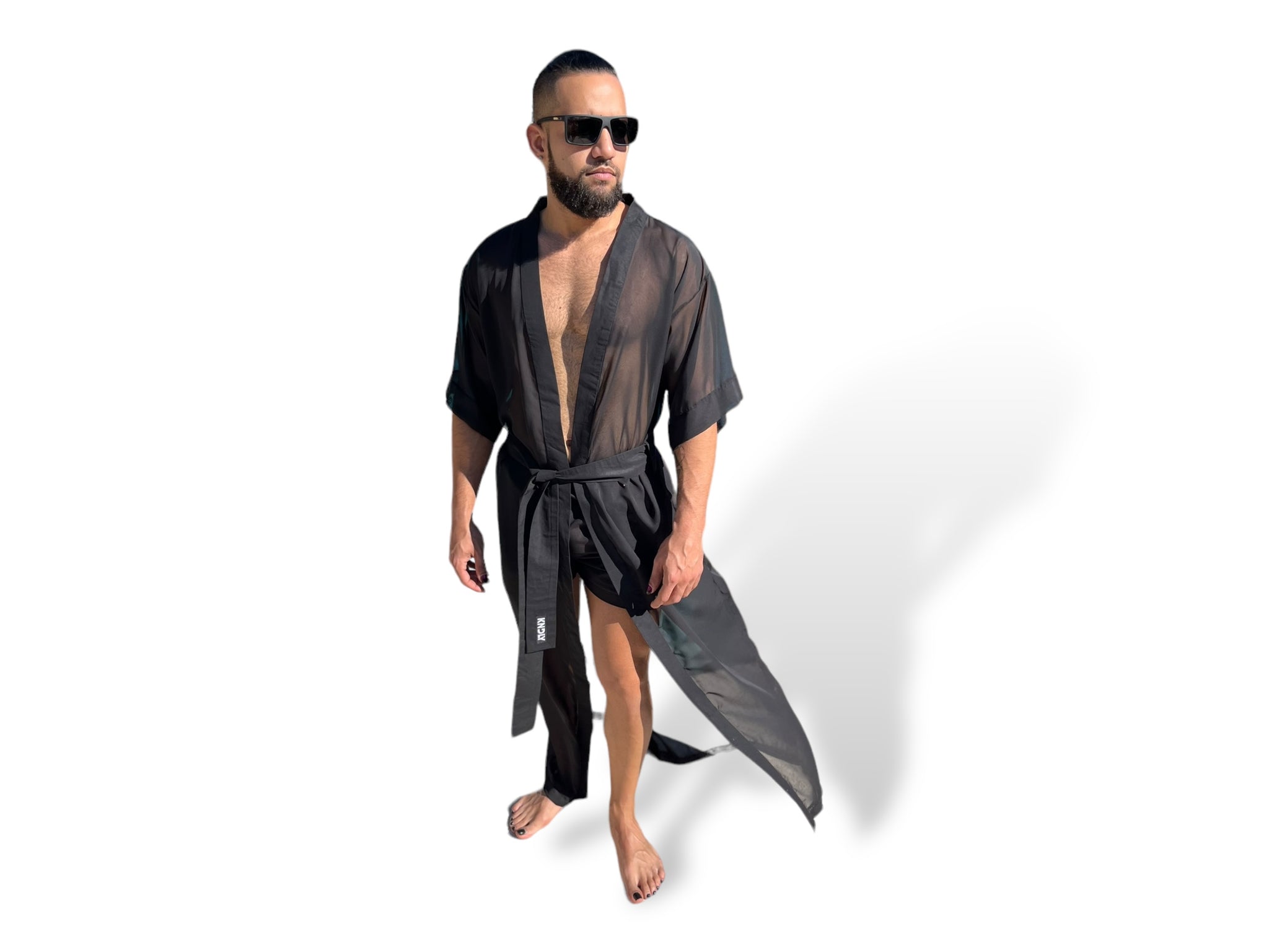 Long Unisex Kimono Robe Coverup Sheer Chiffon