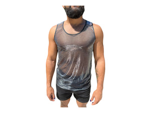 Sheer Metallic Color Shift Men’s Tank Top