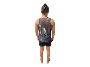 Sheer Metallic Color Shift Men’s Tank Top