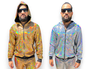 Holographic Reflective Menswear Hoodie