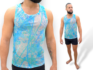 Abstract Splatter Custom Print Men’s Racer Back Tank