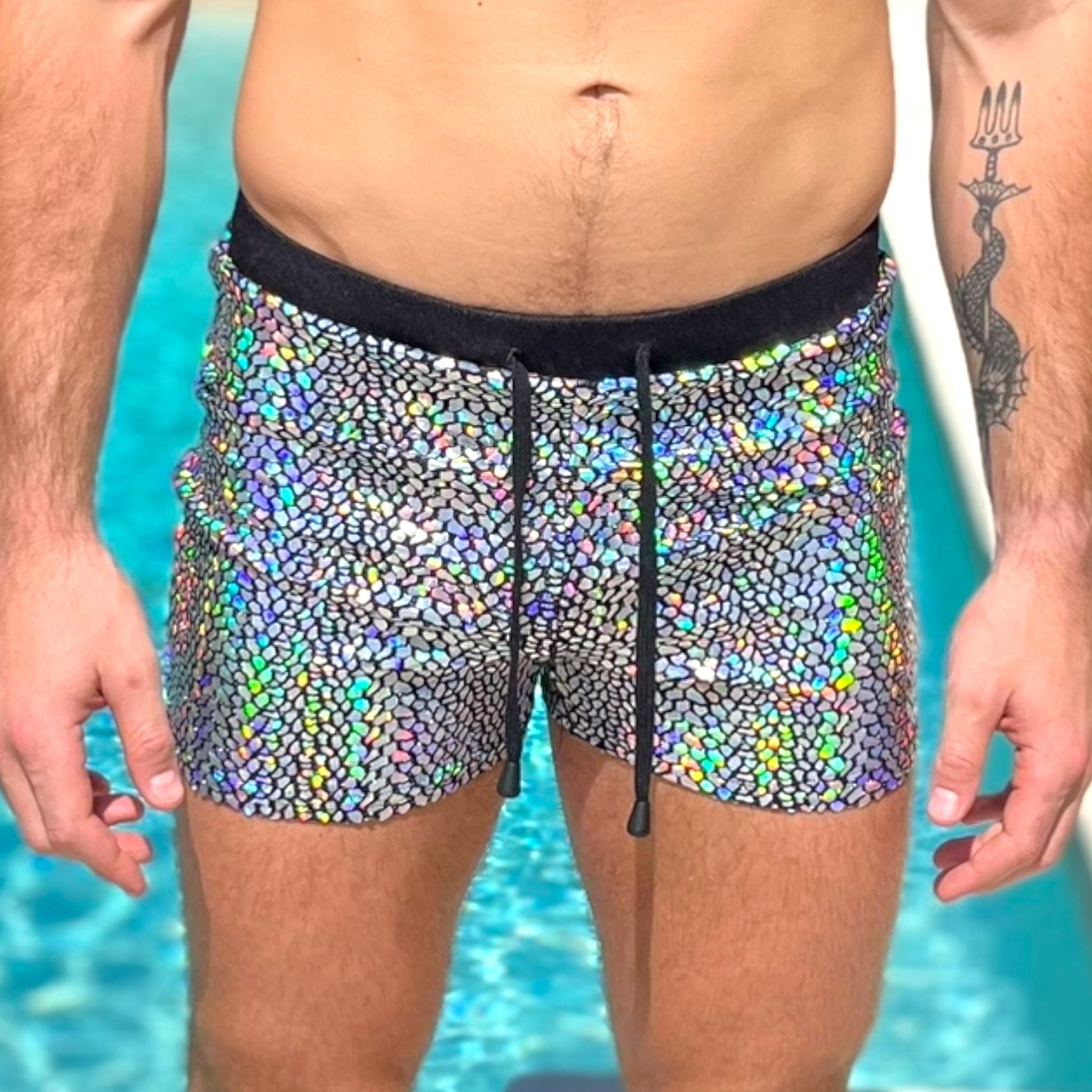 Holographic Iridescent Shorts