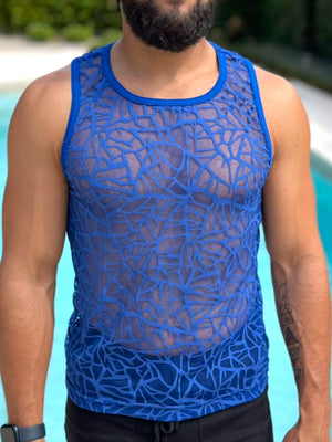 Blue Mesh Tank