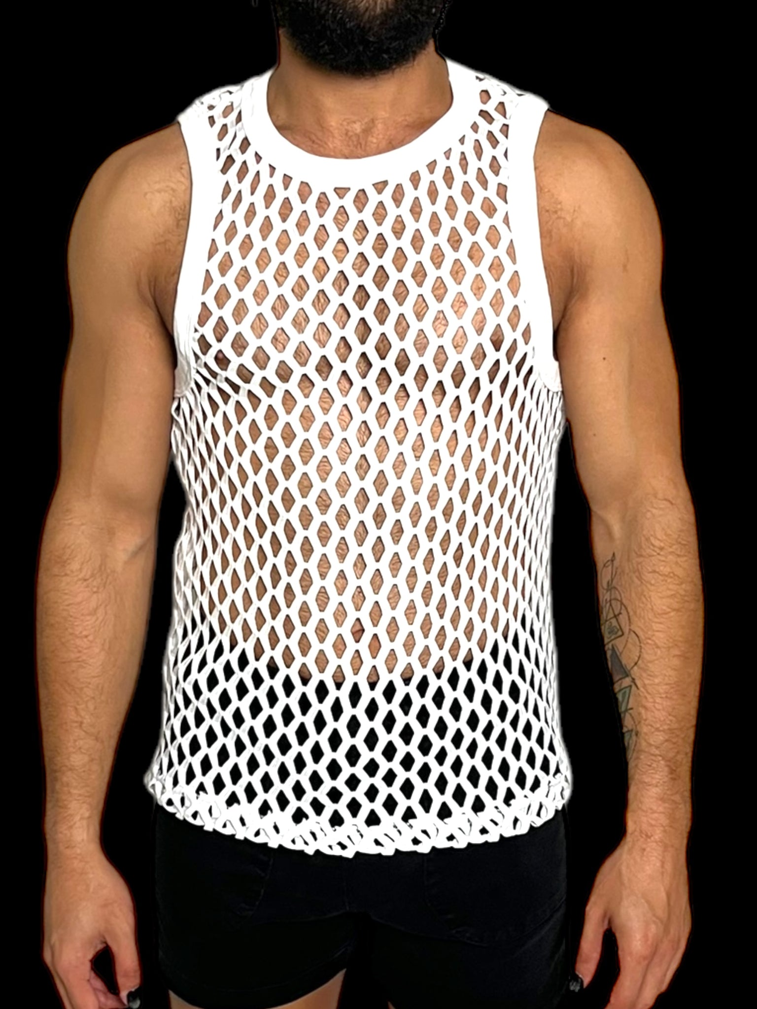 Fitted Fishnet Mens Tank
