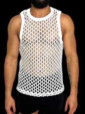 Fitted Fishnet Mens Tank