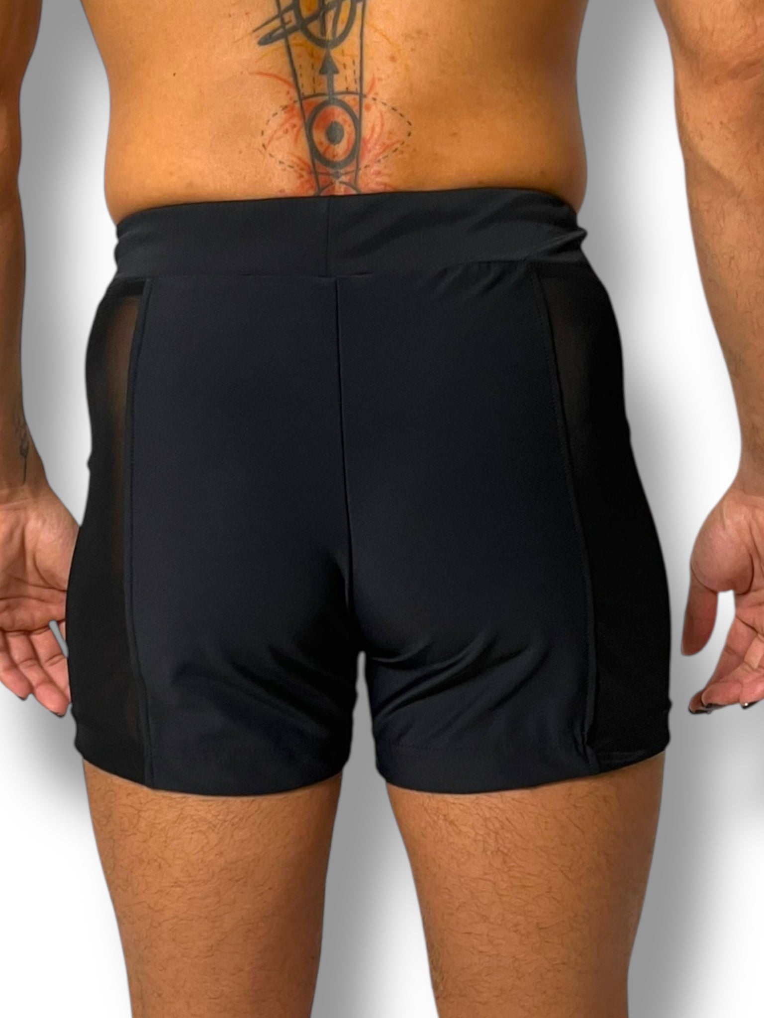 Sheer Mesh Short Side Panel Stretch