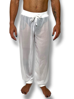Sheer Chiffon Jogger Elastic Waistband and Cuff