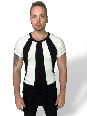 Fitted Raglan Stripe Teeshirt