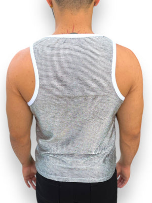 Chain Mail Reflective Stretch Mesh Tank Top