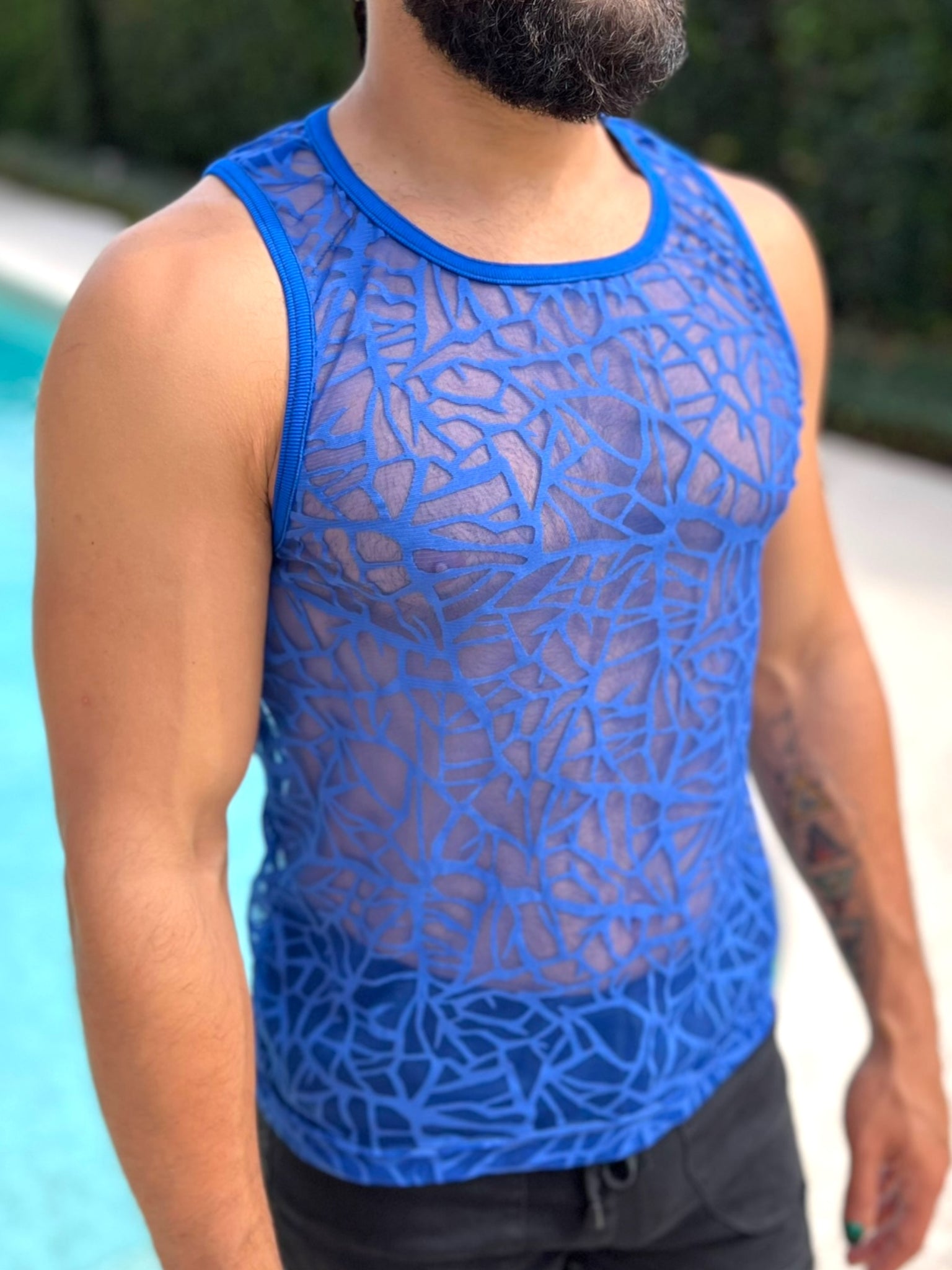 Blue Mesh Tank