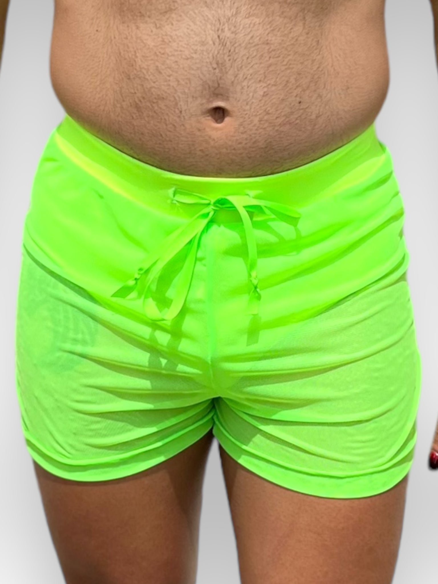 Men’s Stretch Mesh See through Elastic Waistband Shorts