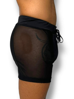 Sheer Mesh Short Side Panel Stretch