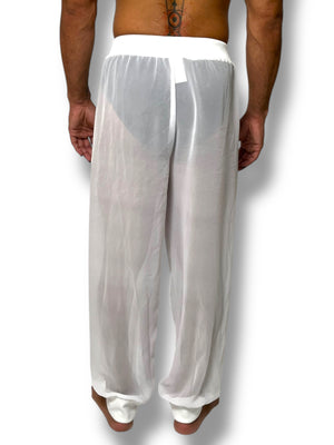 Sheer Chiffon Jogger Elastic Waistband and Cuff