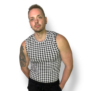 Houndstooth Fitted Tank