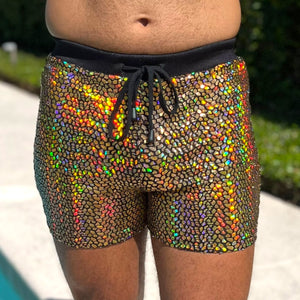 Holographic Iridescent Shorts