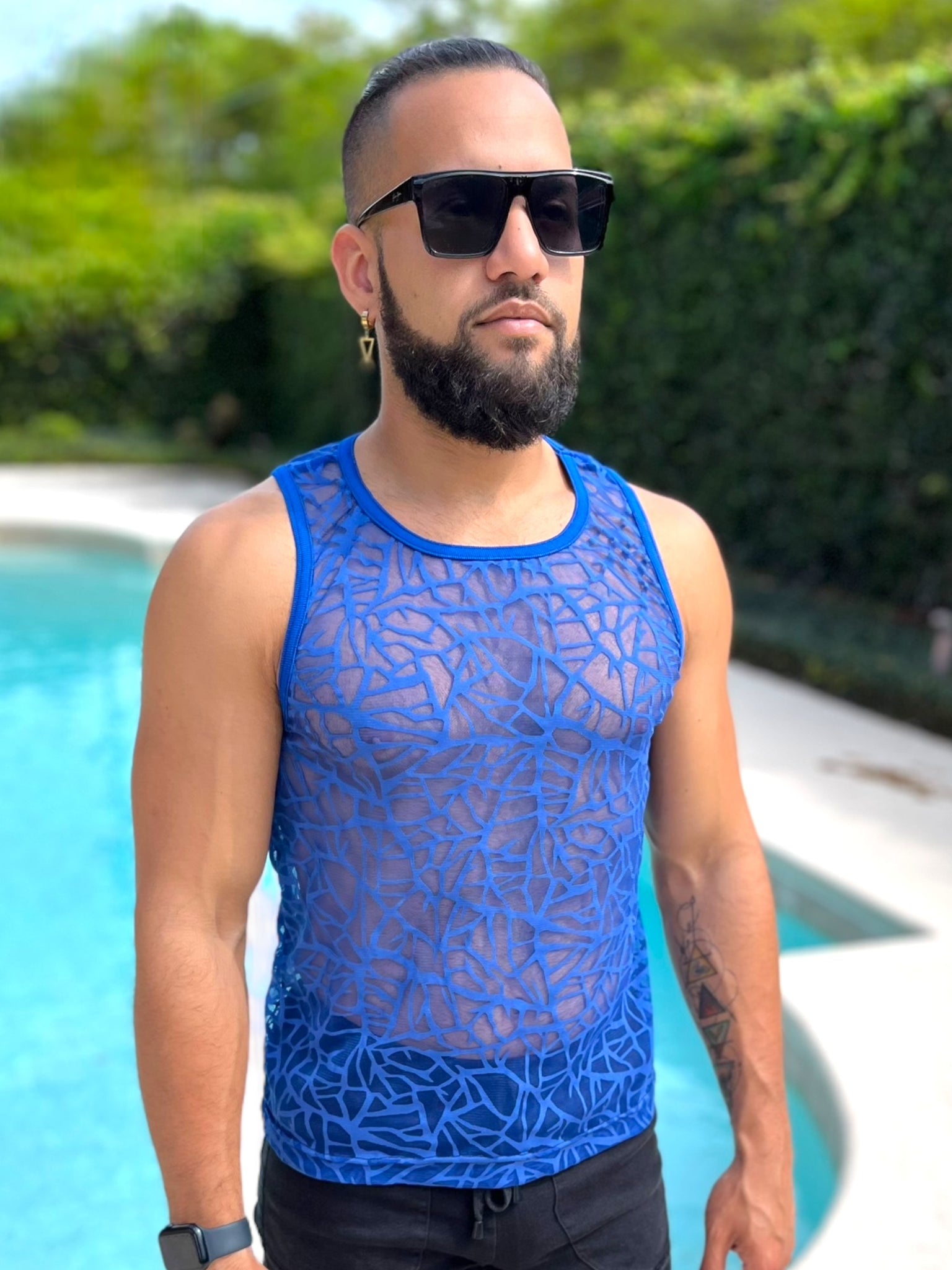 Blue Mesh Tank