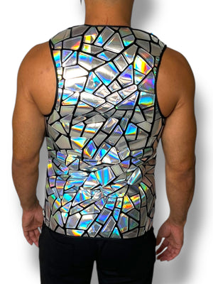 Holographic Abstract Mirror Zip Tank