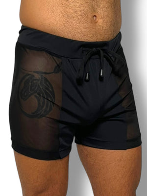Sheer Mesh Short Side Panel Stretch