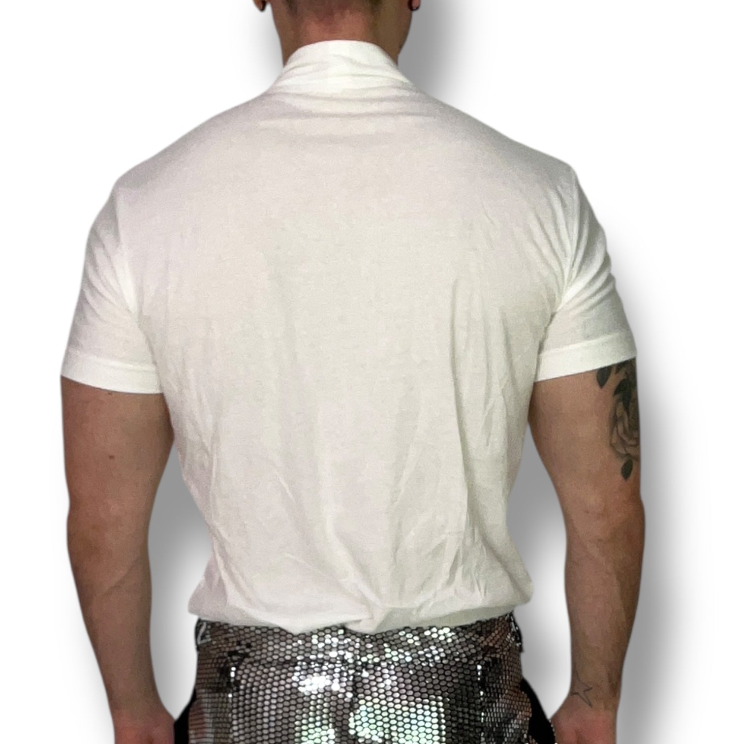 Deep V Tee Shirt White