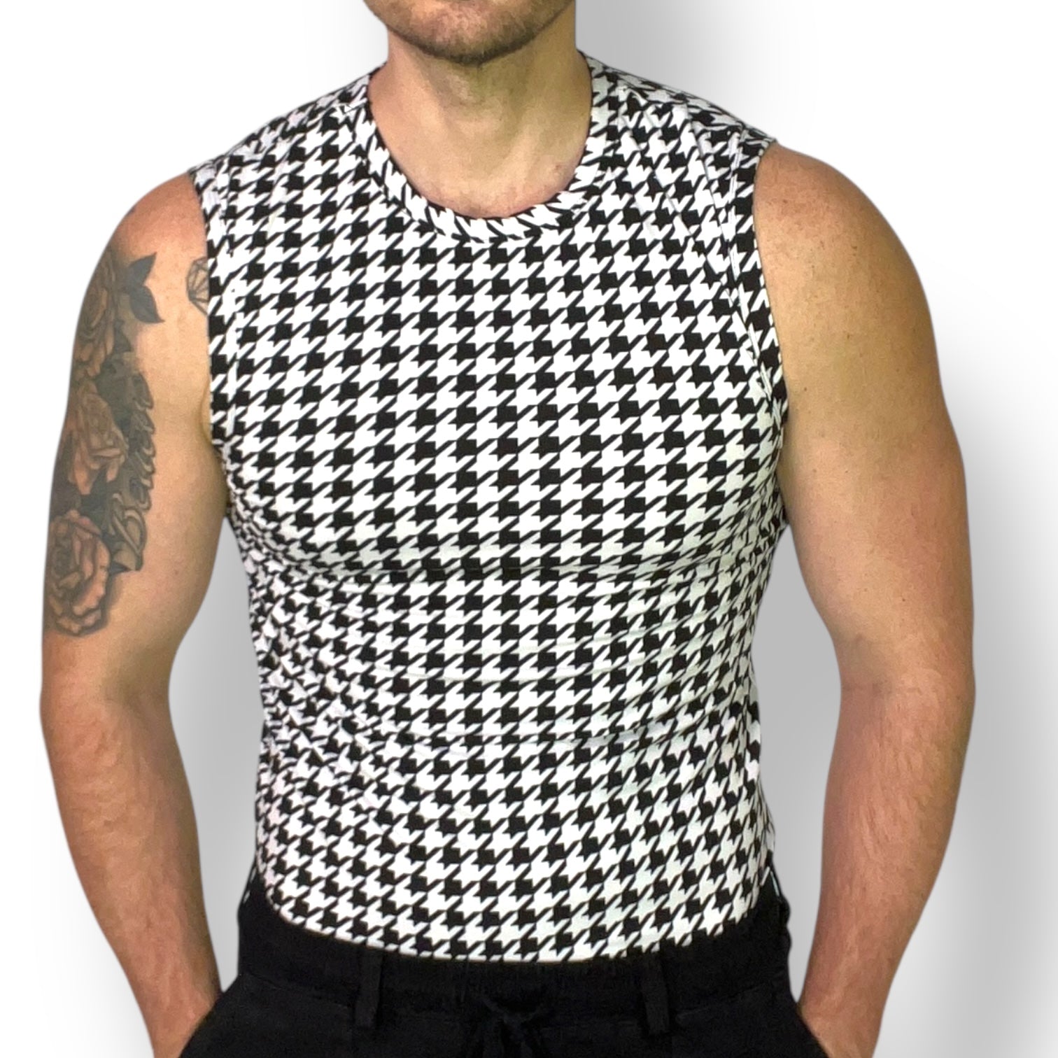 Houndstooth Fitted Tank