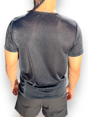 Metallic Jersey Mens Tee Shirt Shiny