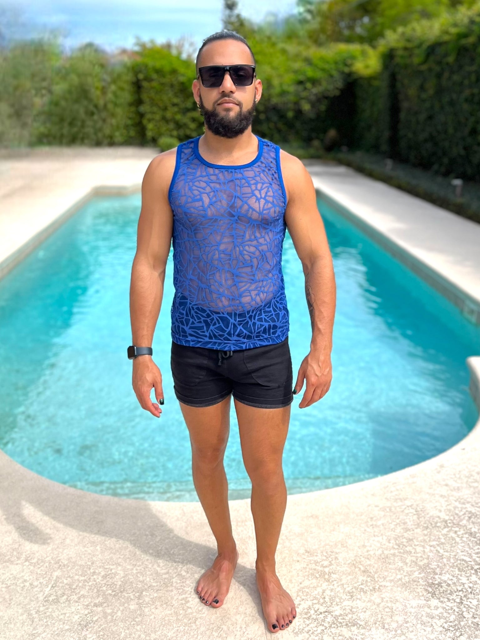 Blue Mesh Tank