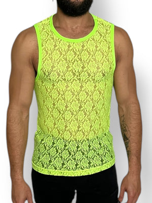 Fitted Stretch Lace Tank