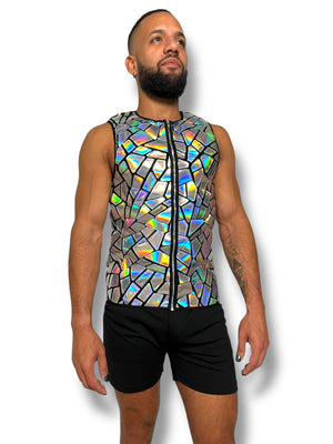 Holographic Abstract Mirror Zip Tank