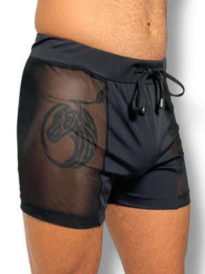 Sheer Mesh Short Side Panel Stretch
