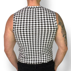 Houndstooth Fitted Tank