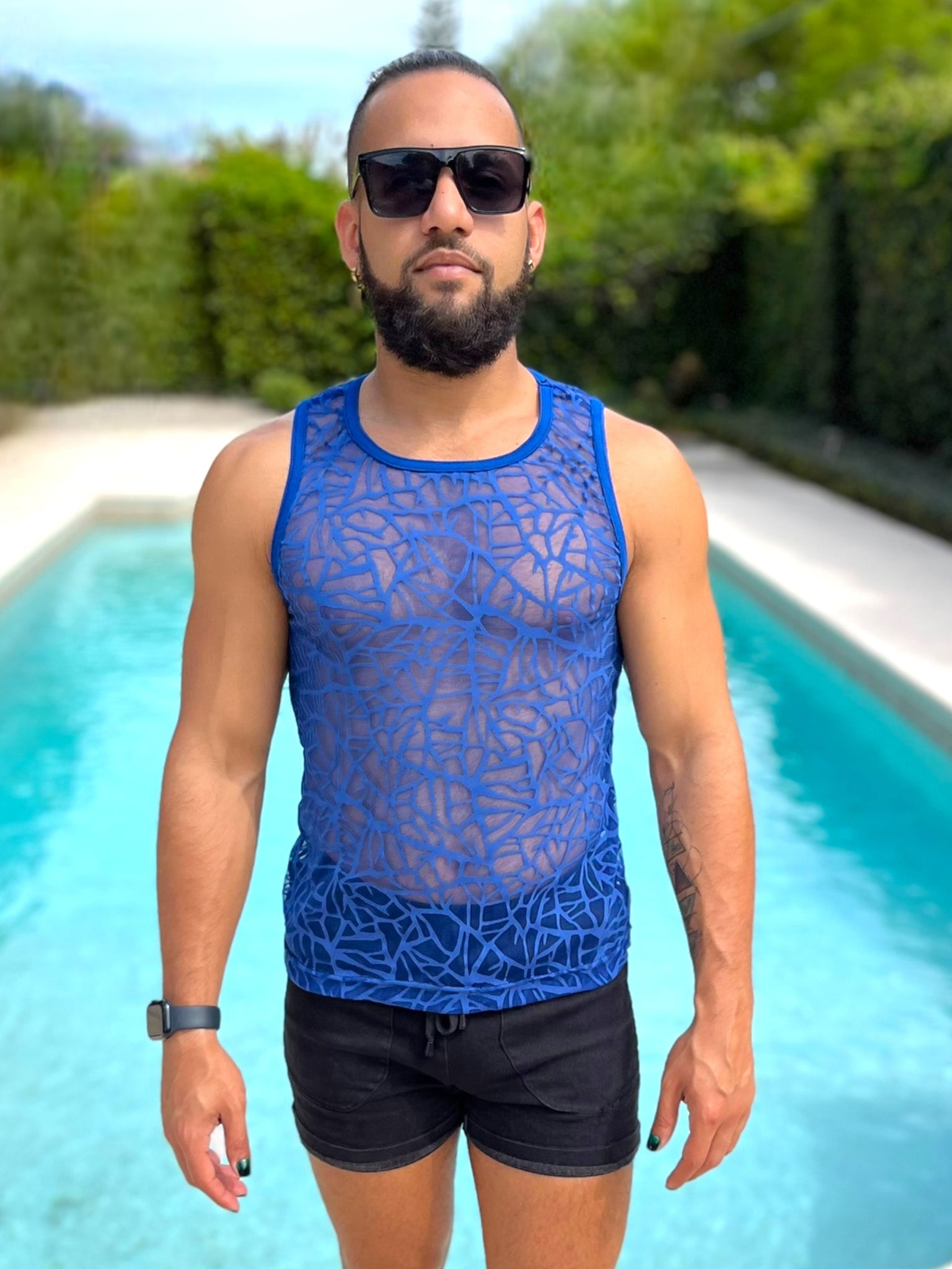 Blue Mesh Tank