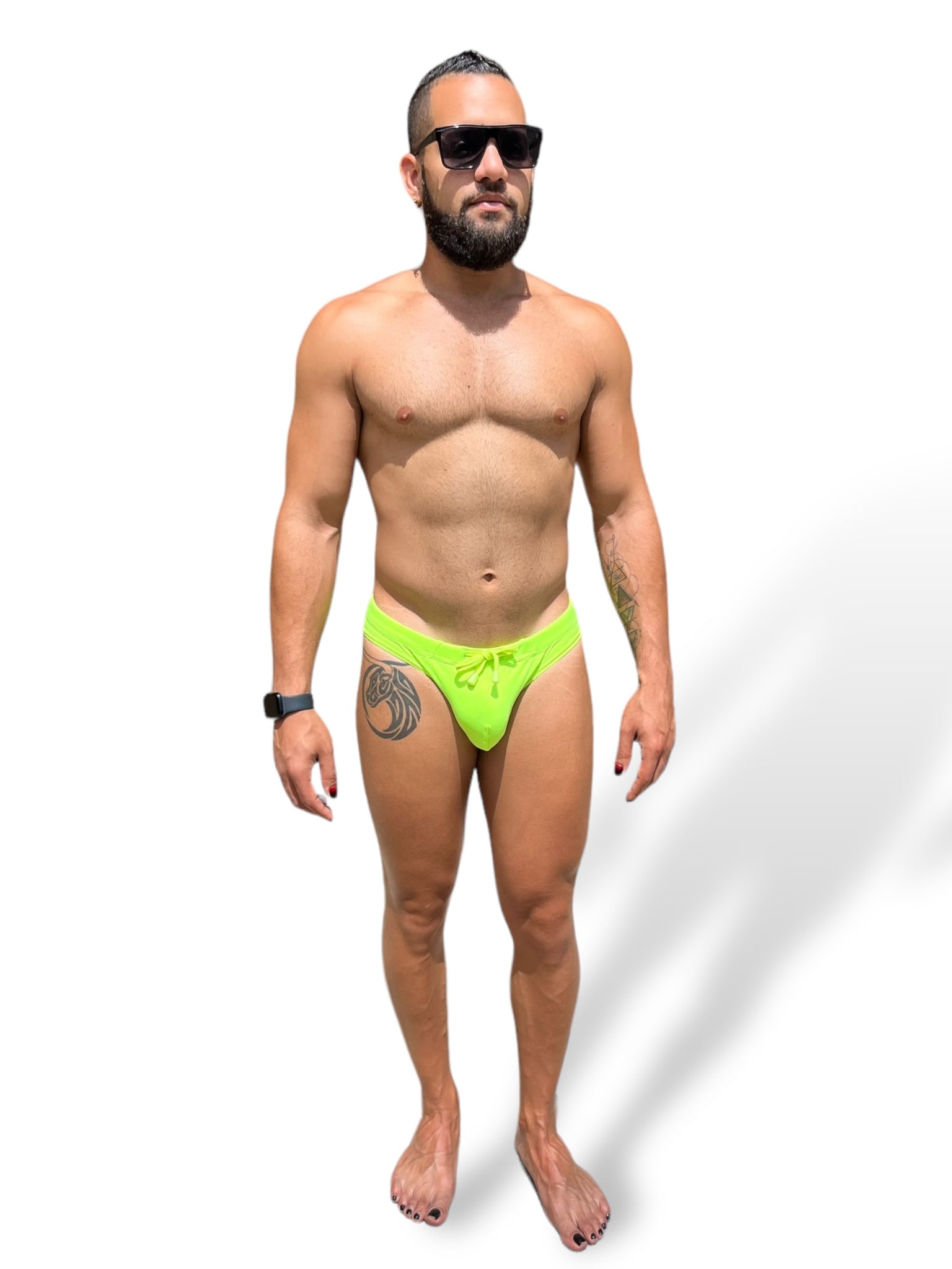 Mens Neon Stretch Brief Swimsuit