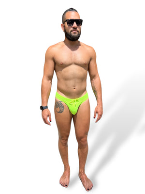 Mens Neon Stretch Brief Swimsuit