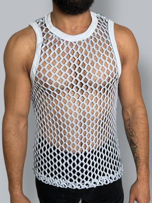 Fitted Fishnet Mens Tank
