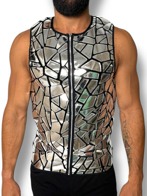 Holographic Abstract Mirror Zip Tank