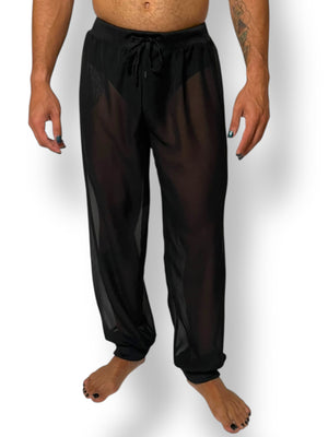 Sheer Chiffon Jogger Elastic Waistband and Cuff