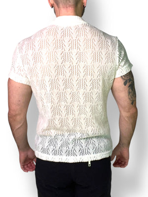 Linen Crochet Button Up Shirt