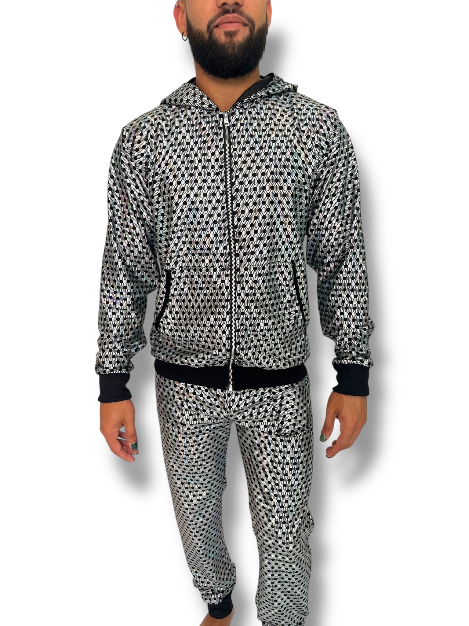 Holographic Psychedelic Hoodie And Jogger