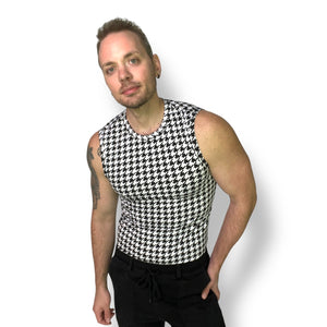 Houndstooth Fitted Tank