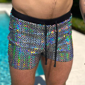 Holographic Iridescent Shorts