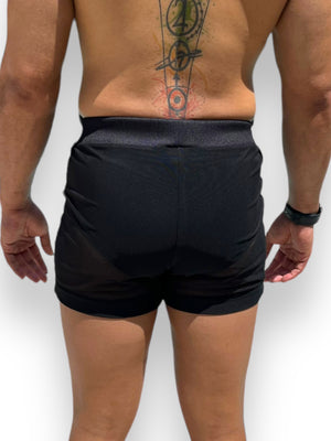 Men’s Stretch Mesh See through Elastic Waistband Shorts