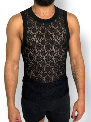 Fitted Stretch Lace Tank