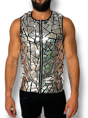 Holographic Abstract Mirror Zip Tank