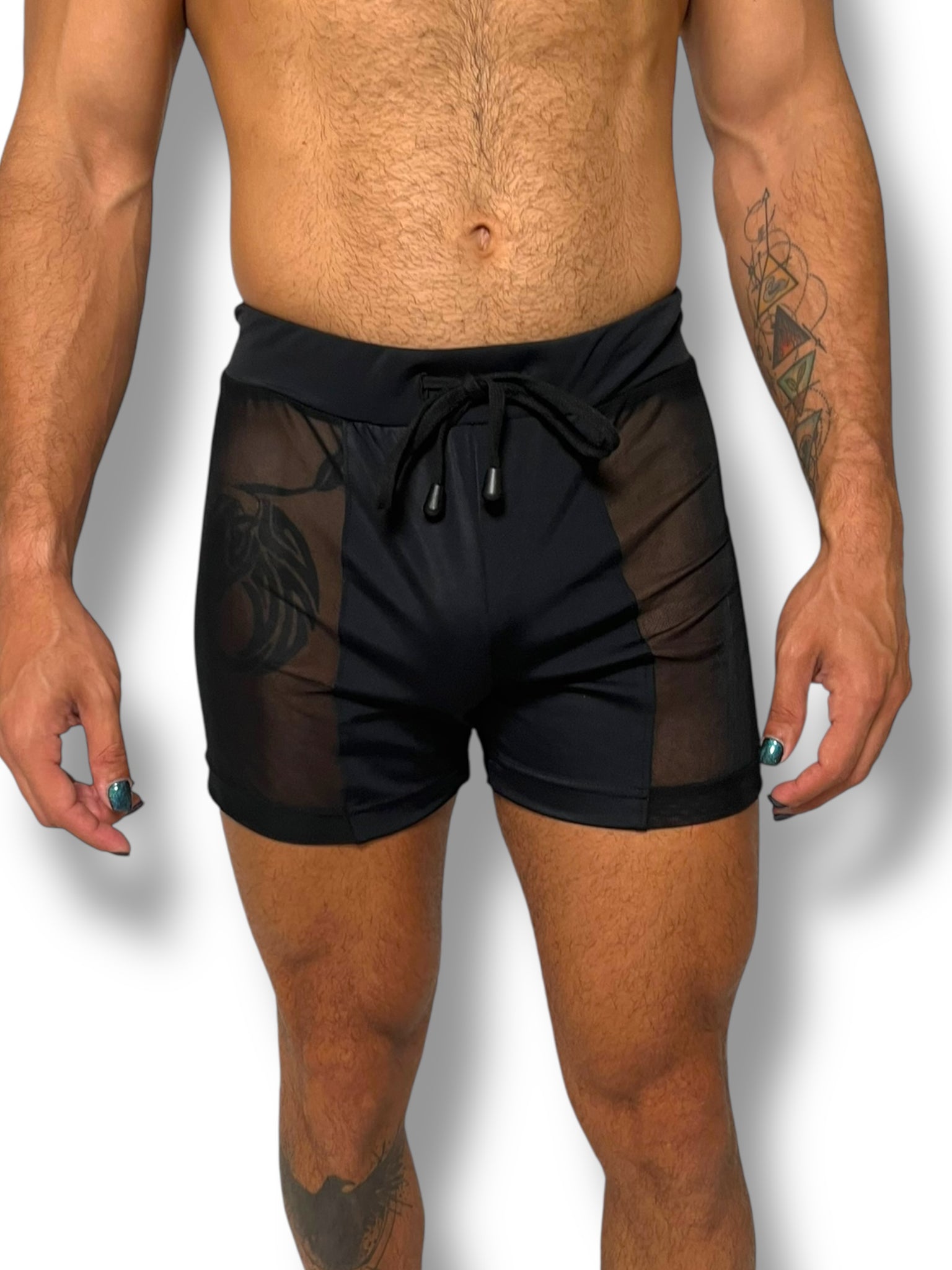 Sheer Mesh Short Side Panel Stretch