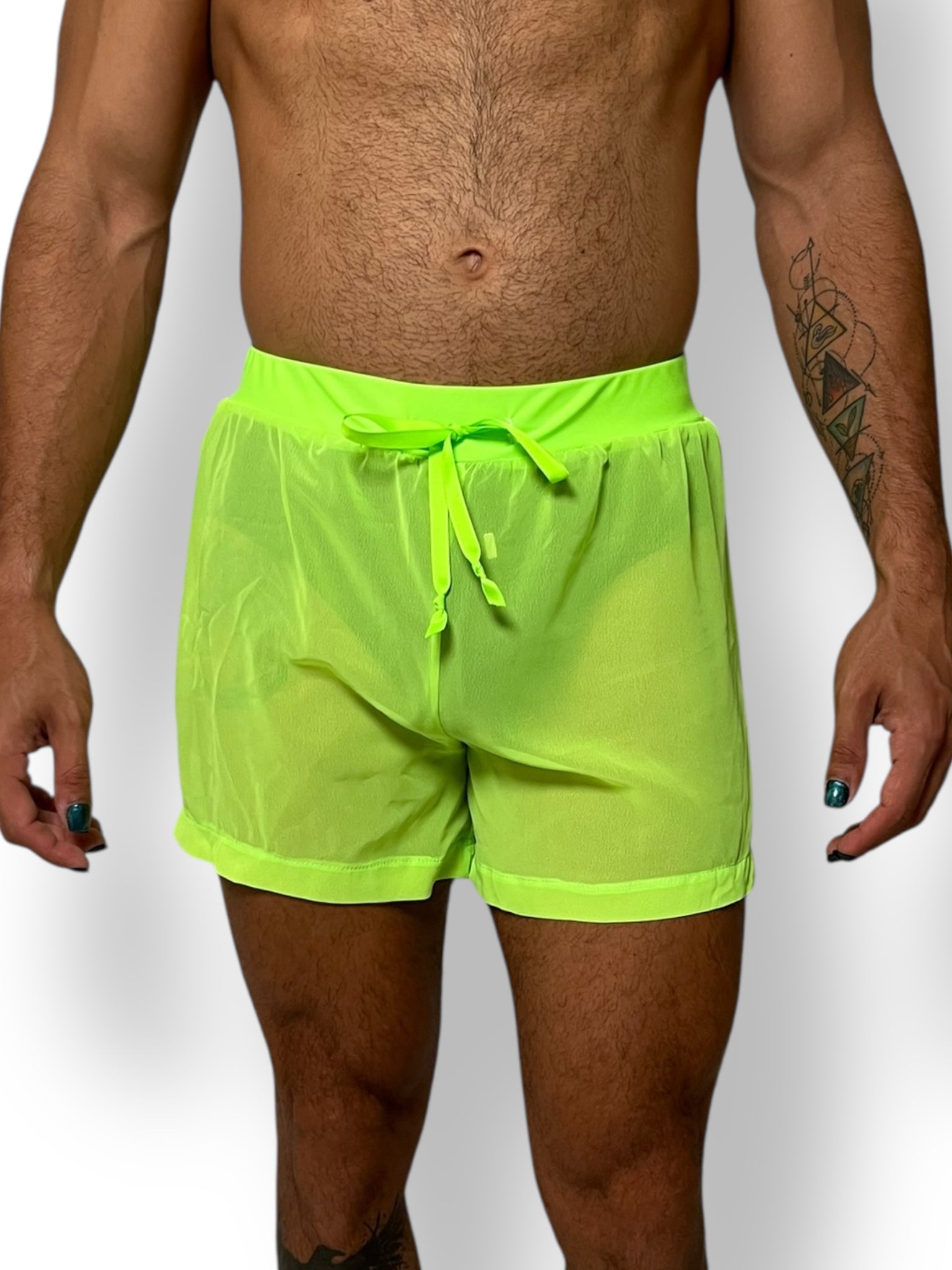 Sheer Chiffon Short Festival Wear See Through Mesh